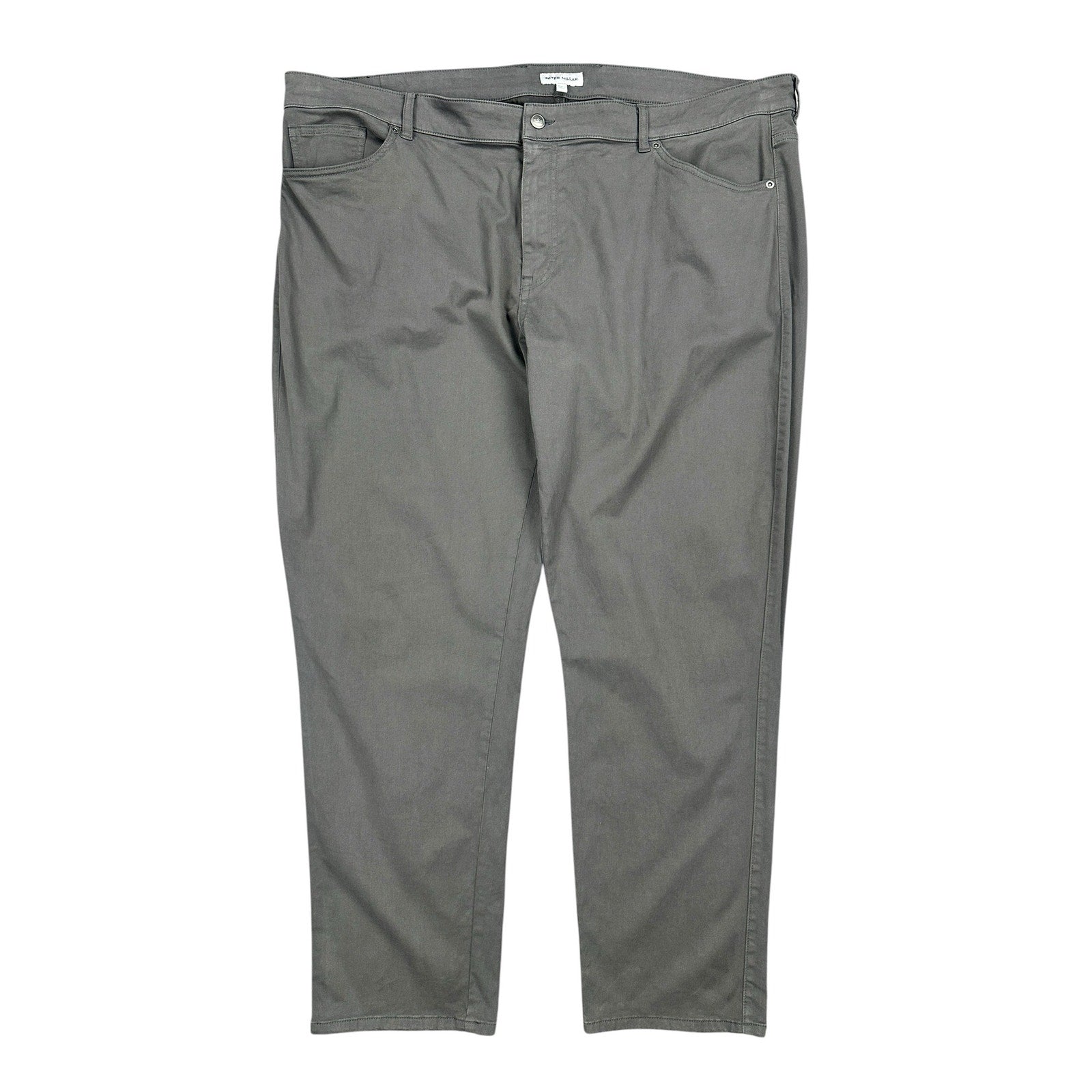Peter Millar Signature Sateen Classic Fit 5 Pocket Pants in Gray — Size 44x30 // Preowned