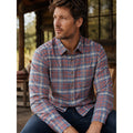 Faherty All-Time Lightweight Brushed Flannel Plaid Long Sleeve Button - Large