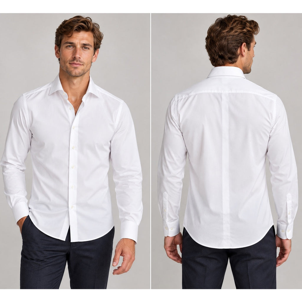 Suitsupply Thomas Mason Fabrics Egyptian Cotton Slim Fit Formal Long Sleeve Shirt — Size 37/14.5 (Small) // Preowned