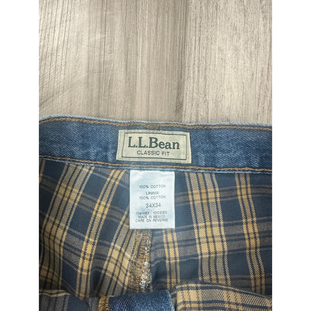 L.L. Bean Double L Classic Fit Flannel-Lined Jeans in Blue — Size 34x34 // Preowned