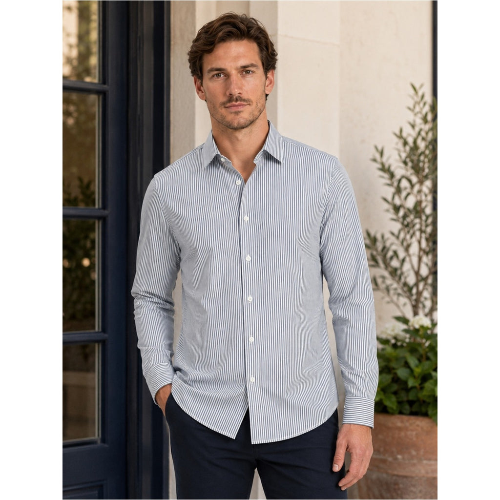 Mizzen+Main Blue Label Leeward Standard Performance Long Sleeve Button - Medium