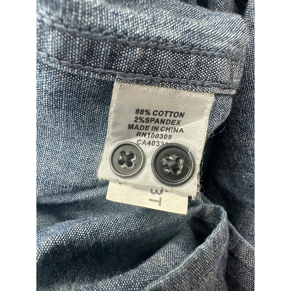 Peter Millar Tamworth Chambray Stretch Cotton Sport Long Sleeve Button Down Shirt — Size 2XT // Preowned