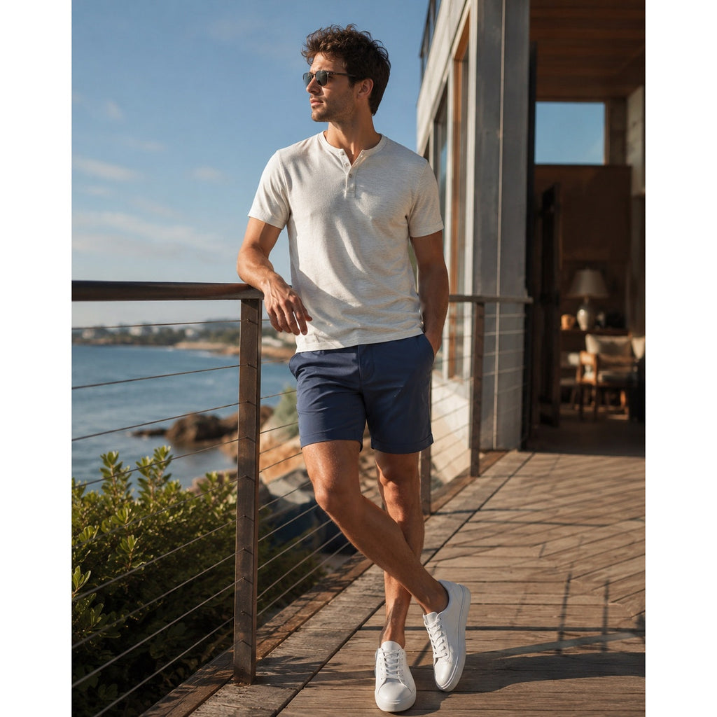 Western Rise Evolution Hybrid Chino Shorts in Navy — Size 35 // Preowned