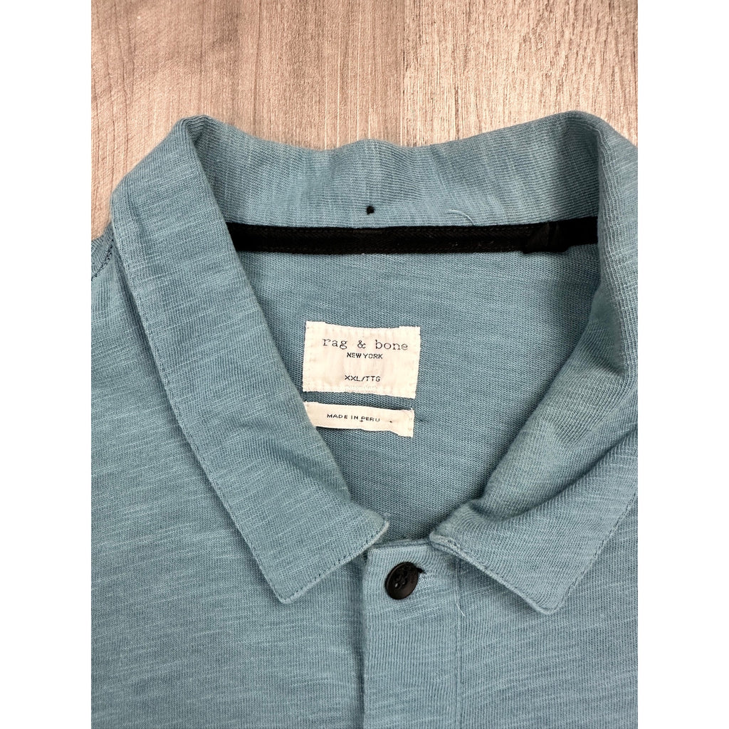 Rag & Bone Classic Slub Made in Peru Polo in Blue — Size 2XL // Preowned