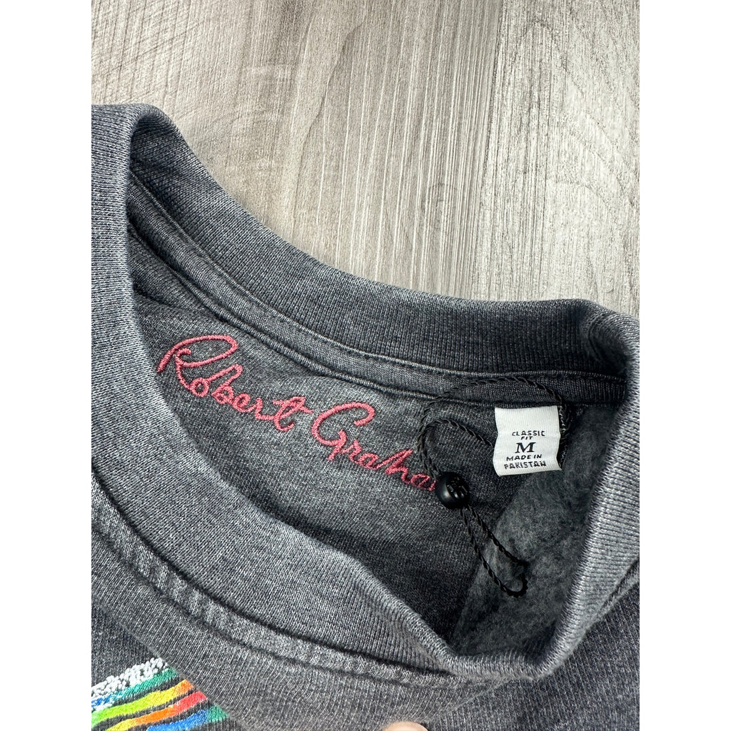 Robert Graham Neon Bones Graphic Long Sleeve Sweatshirt in Charcoal — Size Medium