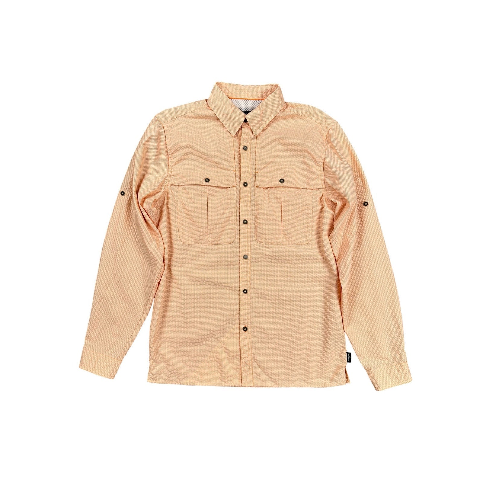 Orvis Open Air Caster UPF 40+ Vented Long Sleeve Fishing Button Down in Orange White — Size Small // Preowned