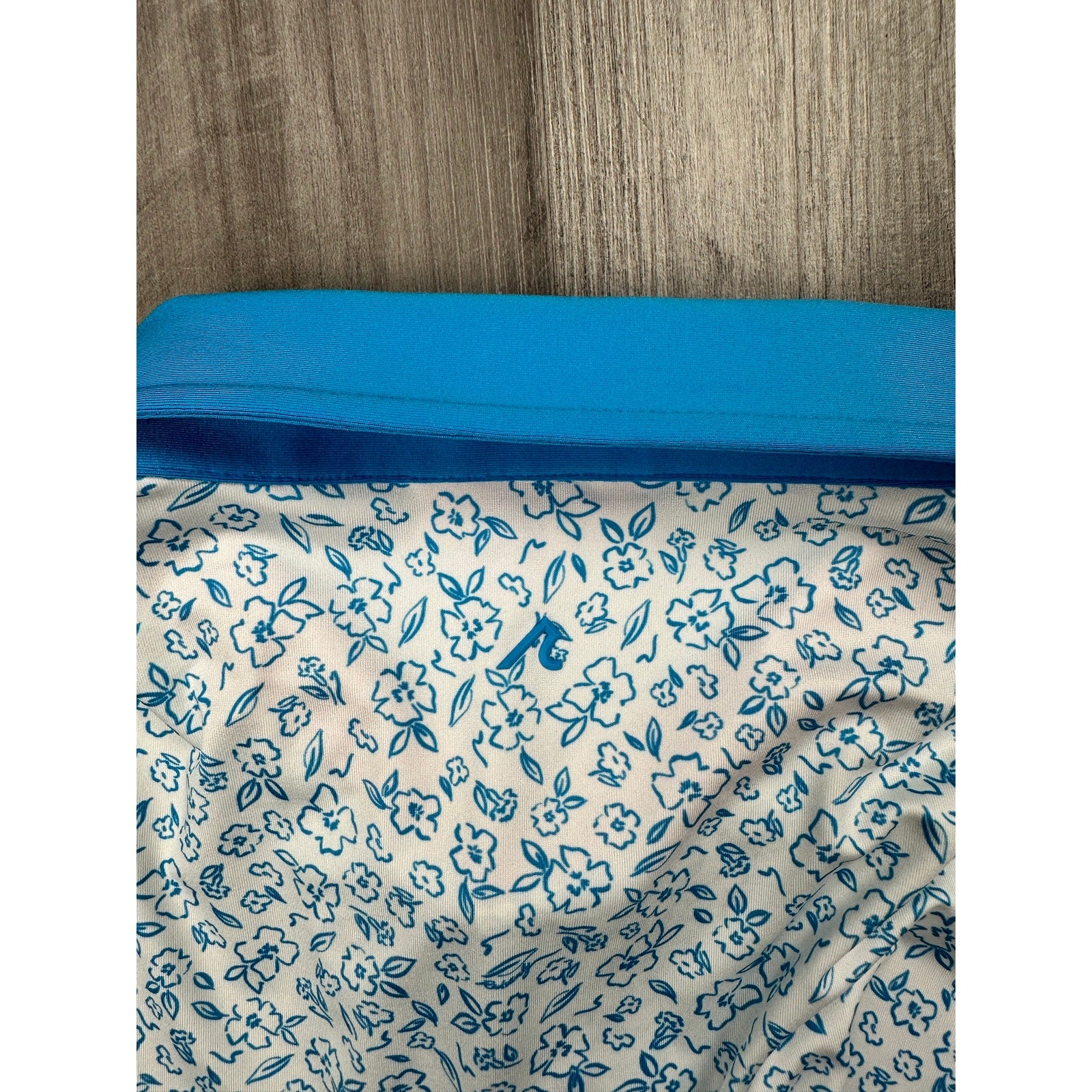 Redvanly Bendall Floral Golf Polo in Light Blue, White — Size XL // Preowned