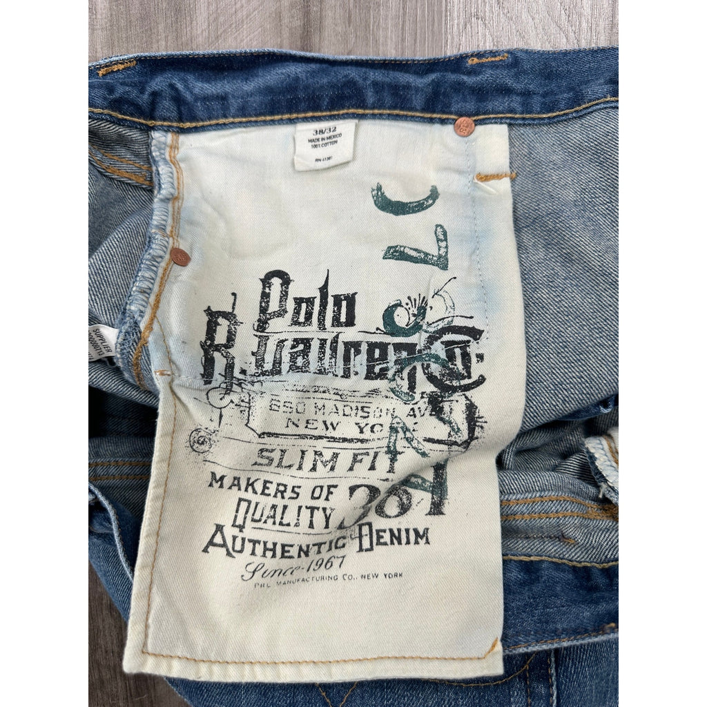 Polo Ralph Lauren Slim Straight Fit Jeans in Blue — Size 38x32 // Preowned