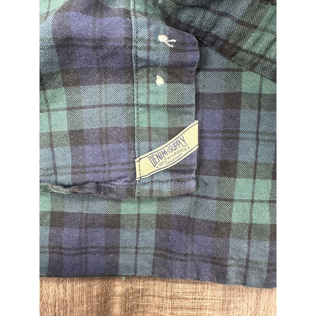 Ralph Lauren Denim & Supply Y2K Plaid Regular Fit Long Sleeve Button Down Shirt — Size XL // Preowned