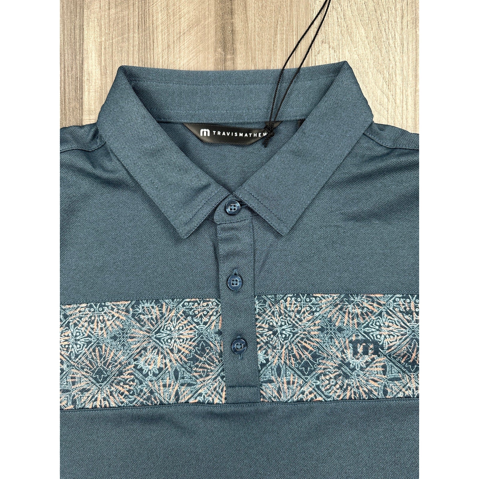 Travis Mathew Good Good Acropolis Golf Polo in Mood Indigo Vintage — Size Medium