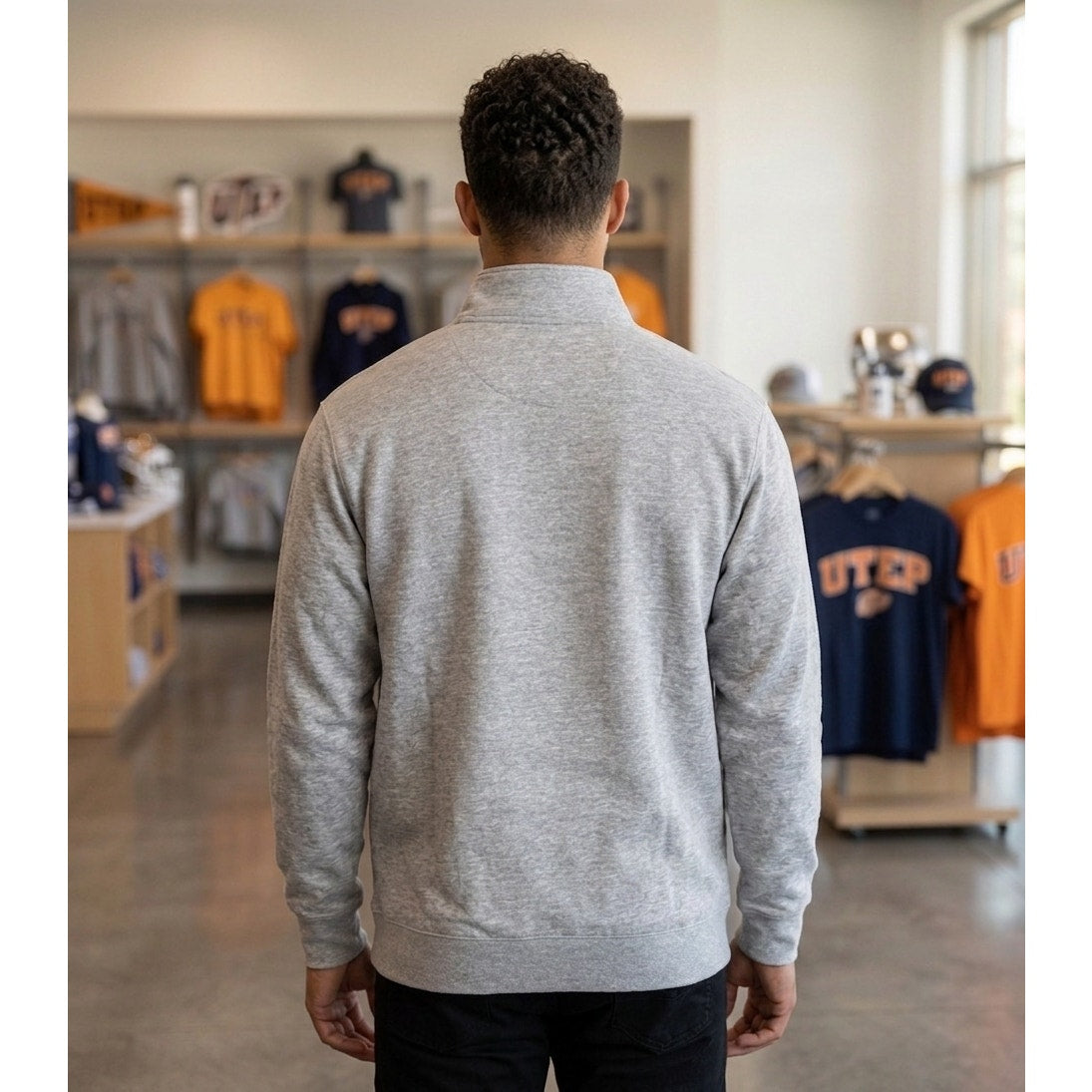UTEP Miners Champion Heather Gray Henley Pullover Sweatshirt - 2XL