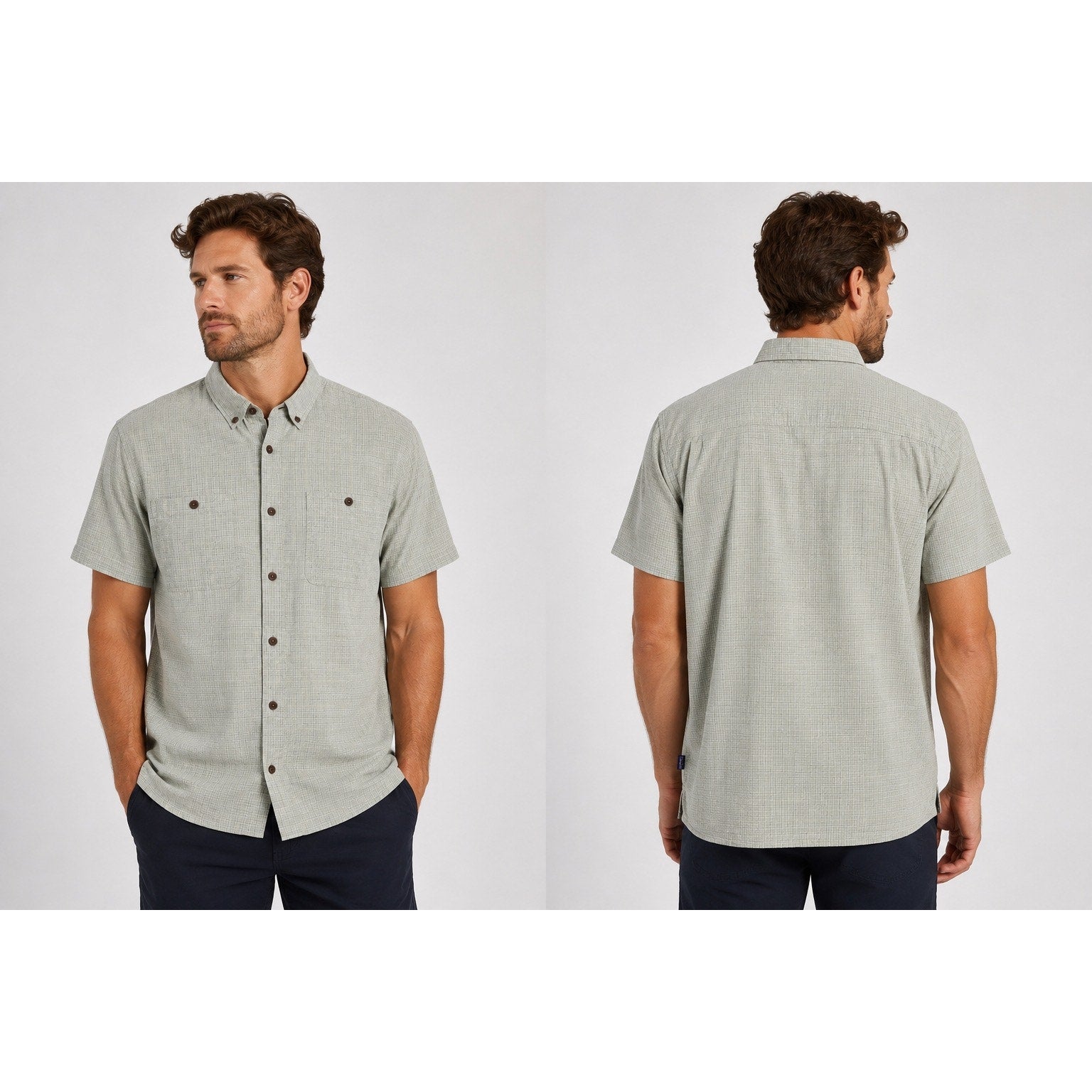 Patagonia Back Step Founder Short Sleeve Shirt in Matcha Green — Size Large // Preowned