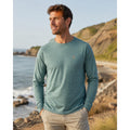 Marine Layer Midweight Crew Long Sleeve The Air Tee in North Atlantic Green — Size Larger (L/XL)