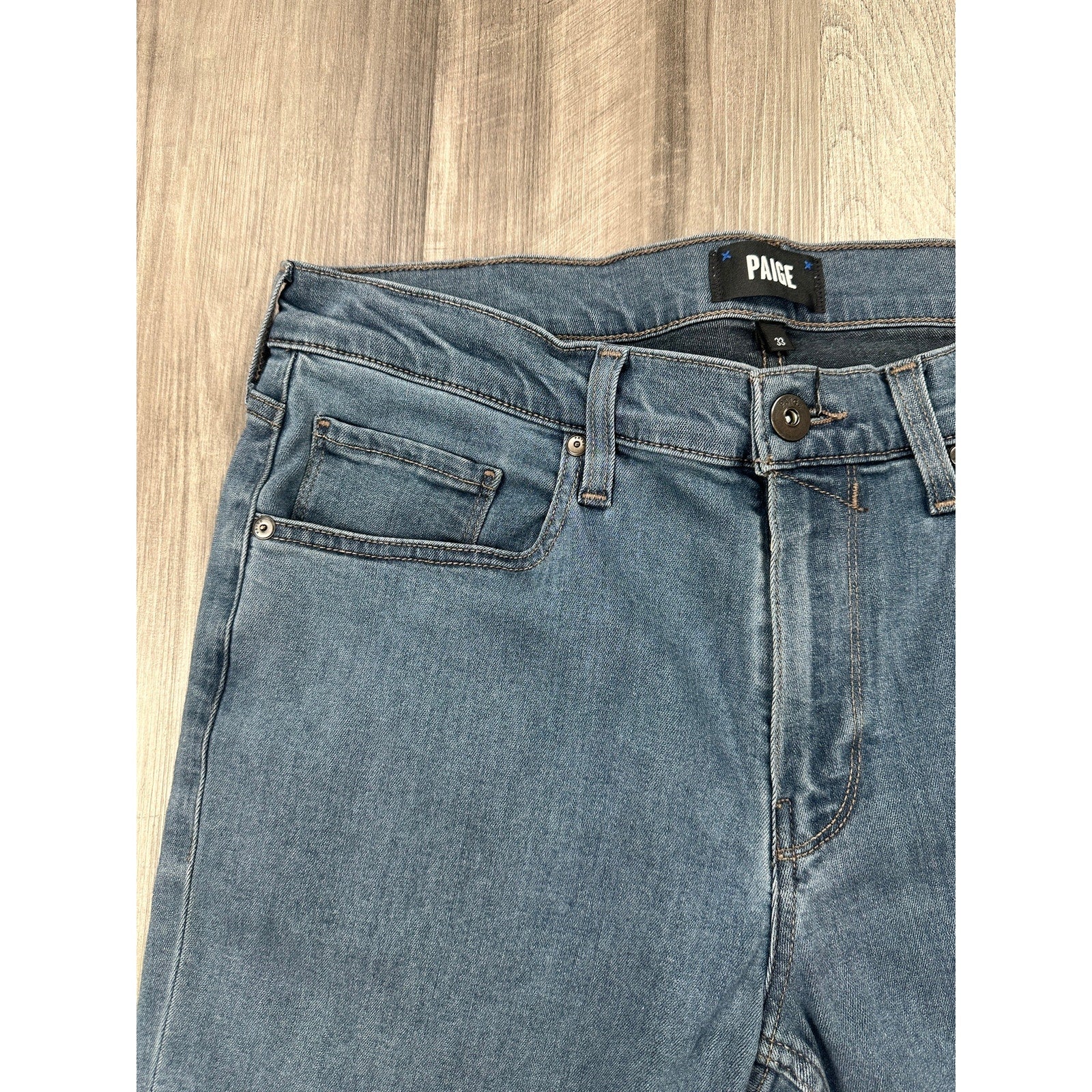 Paige Federal Slim Straight Jeans in Marson Blue — Size 33 // Preowned