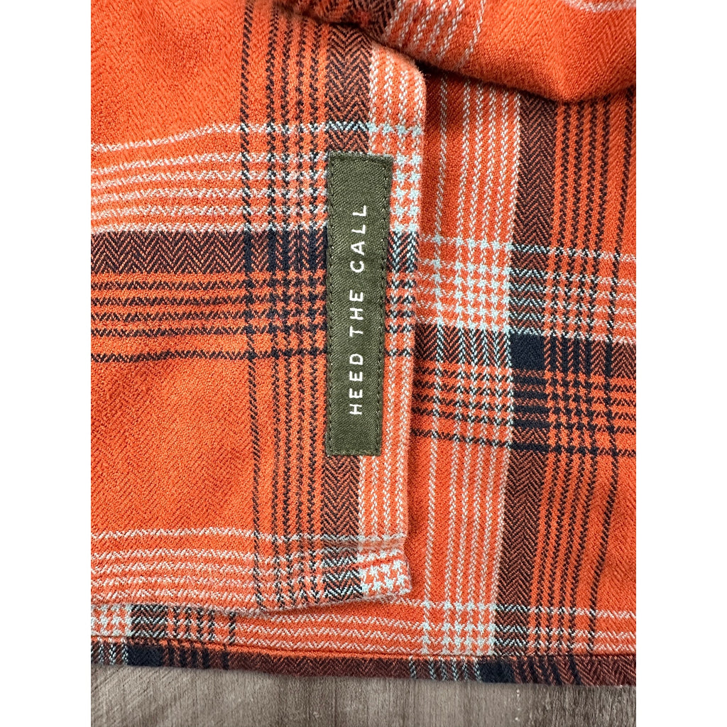 Howler Bros Harker Flannel Plaid Long Sleeve Shirt in Burnt Orange, Black, Gray — Size XL // Preowned