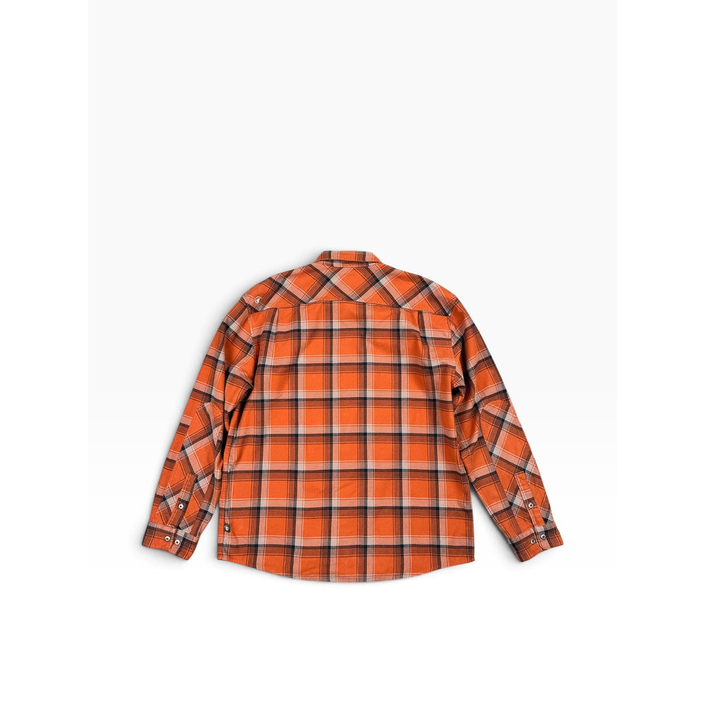 Howler Bros Harker Flannel Plaid Long Sleeve Shirt in Burnt Orange, Black, Gray — Size XL // Preowned