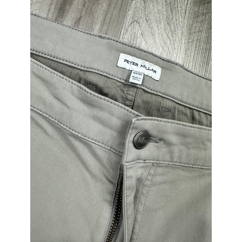 Peter Millar Signature Sateen Classic Fit 5 Pocket Pants in Gray — Size 44x30 // Preowned