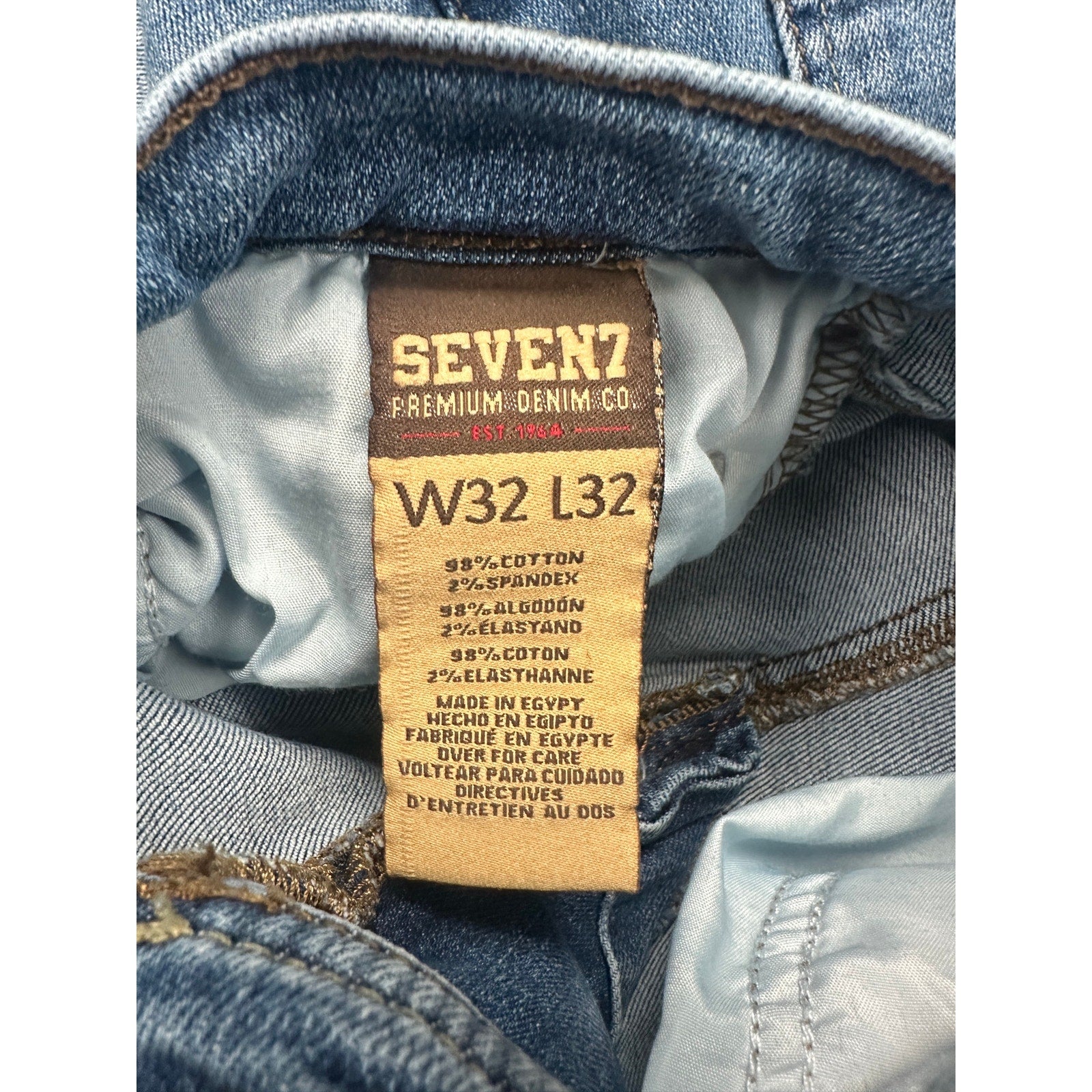 Seven7 Jean Co. Slim Straight Leg Premium Denim Jean in Light Wash — 32x32