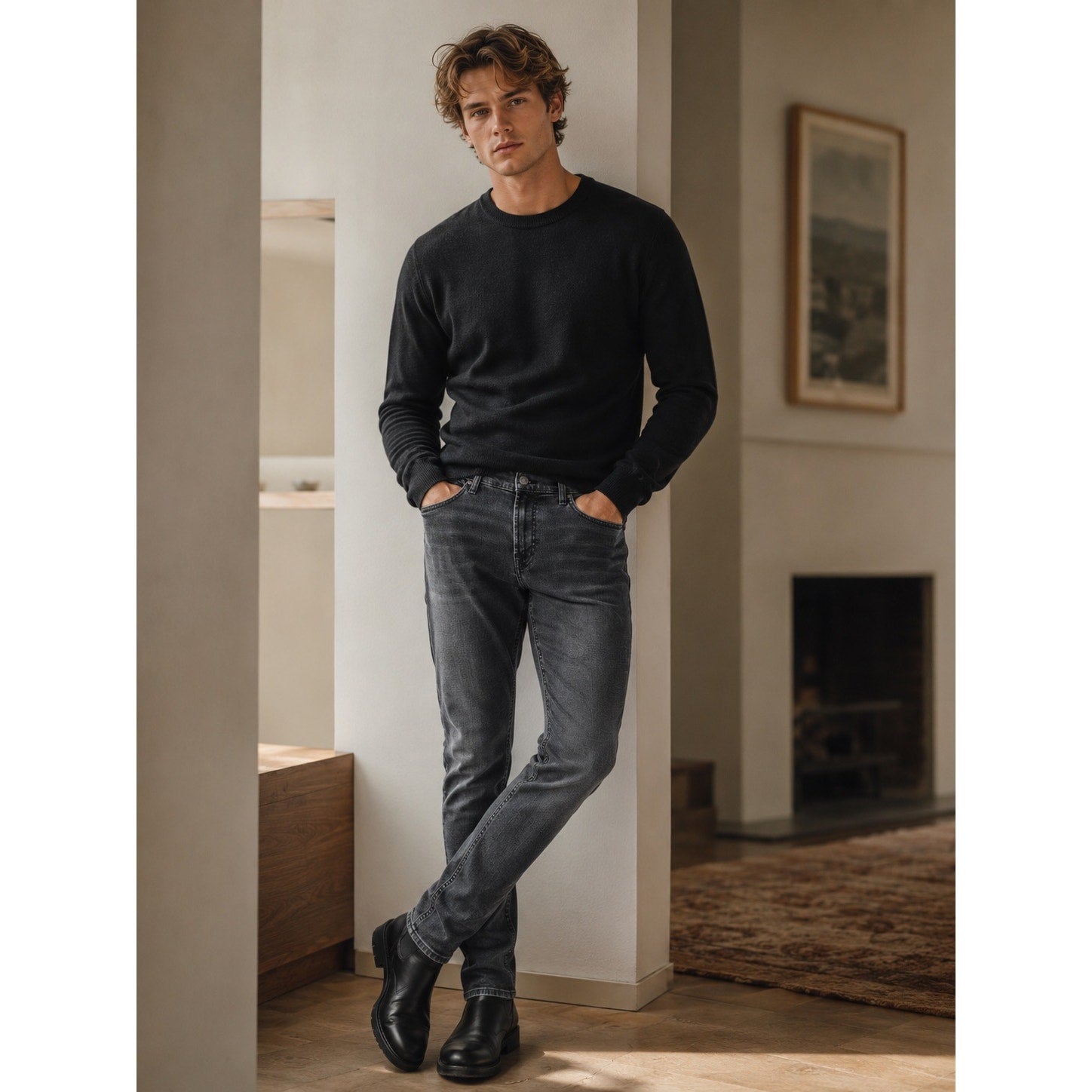 7 For All Mankind Paxtyn Skinny Jean in Black — Size 32 // Preowned