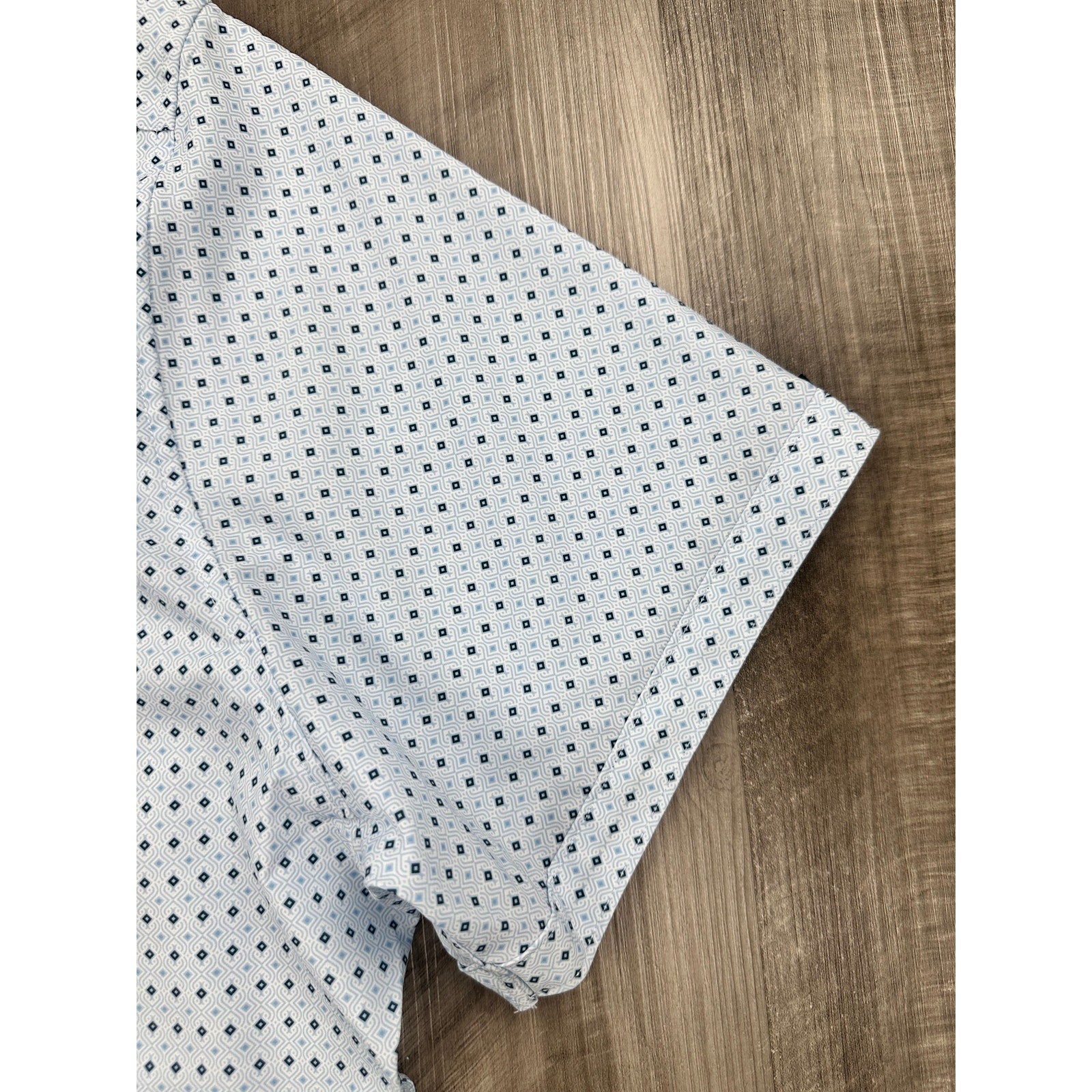 7 Diamonds Medina 4 Way Stretch Woven Short Sleeve Button Down in Light Blue — Size 3XL