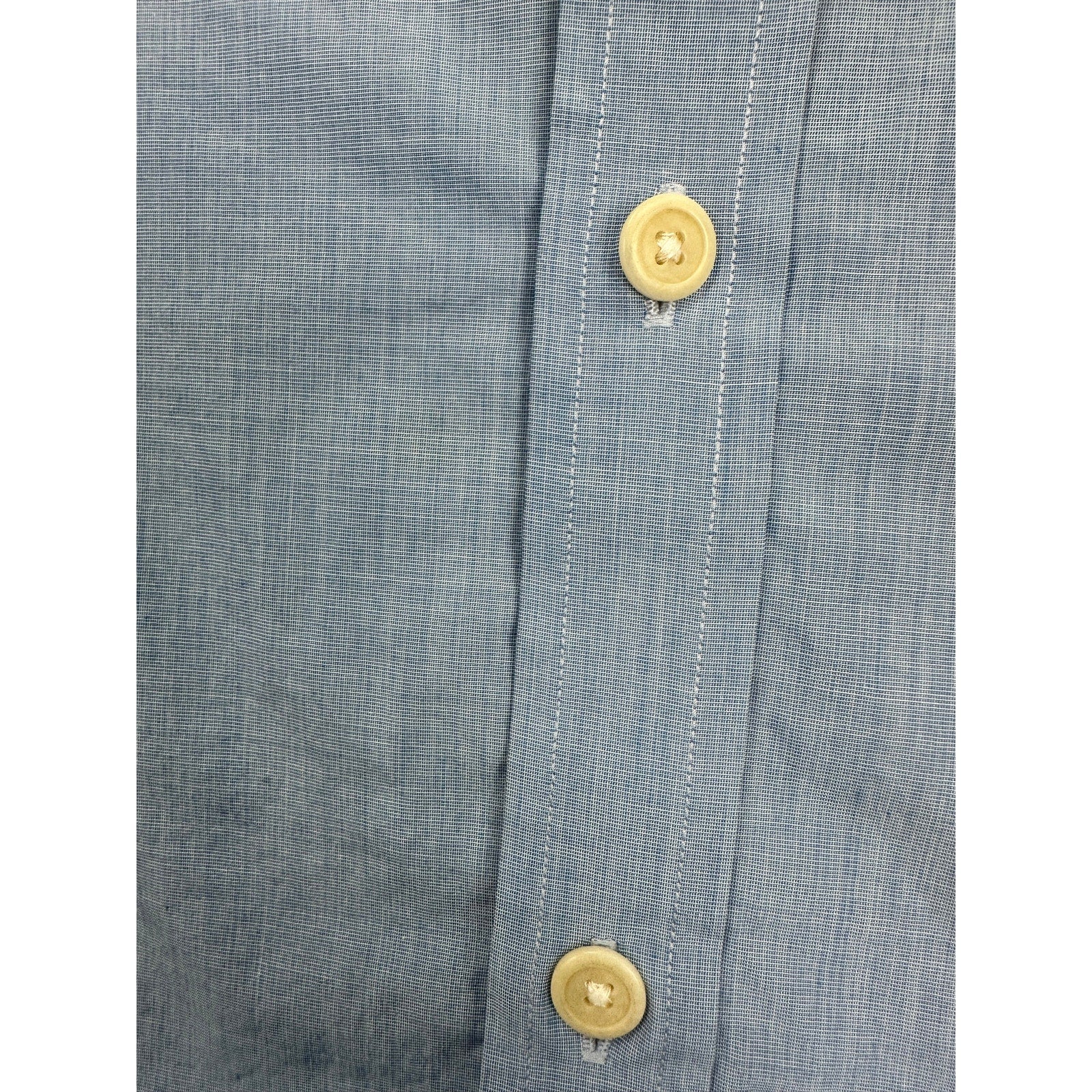 Fred Perry Slim Fit Short Sleeve Button Down in Blue — Size XL // Preowned