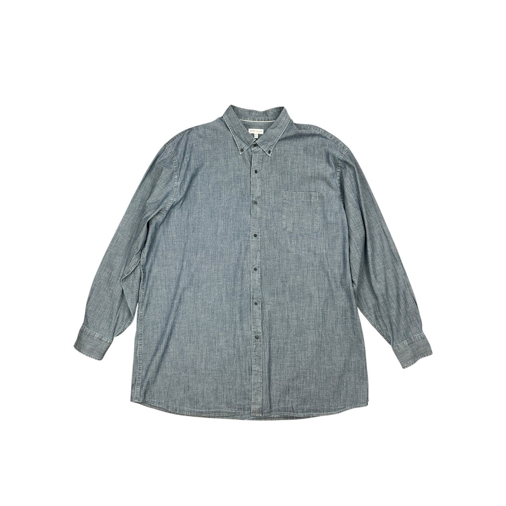 Peter Millar Tamworth Chambray Stretch Cotton Sport Long Sleeve Button Down Shirt — Size 2XT // Preowned