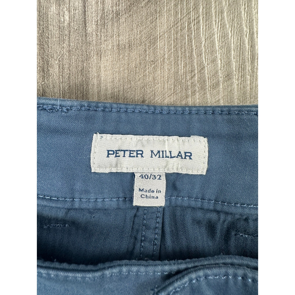 Peter Millar Signature Sateen Classic Fit 5 Pocket Pants in Blue — Size 40x32 // Preowned