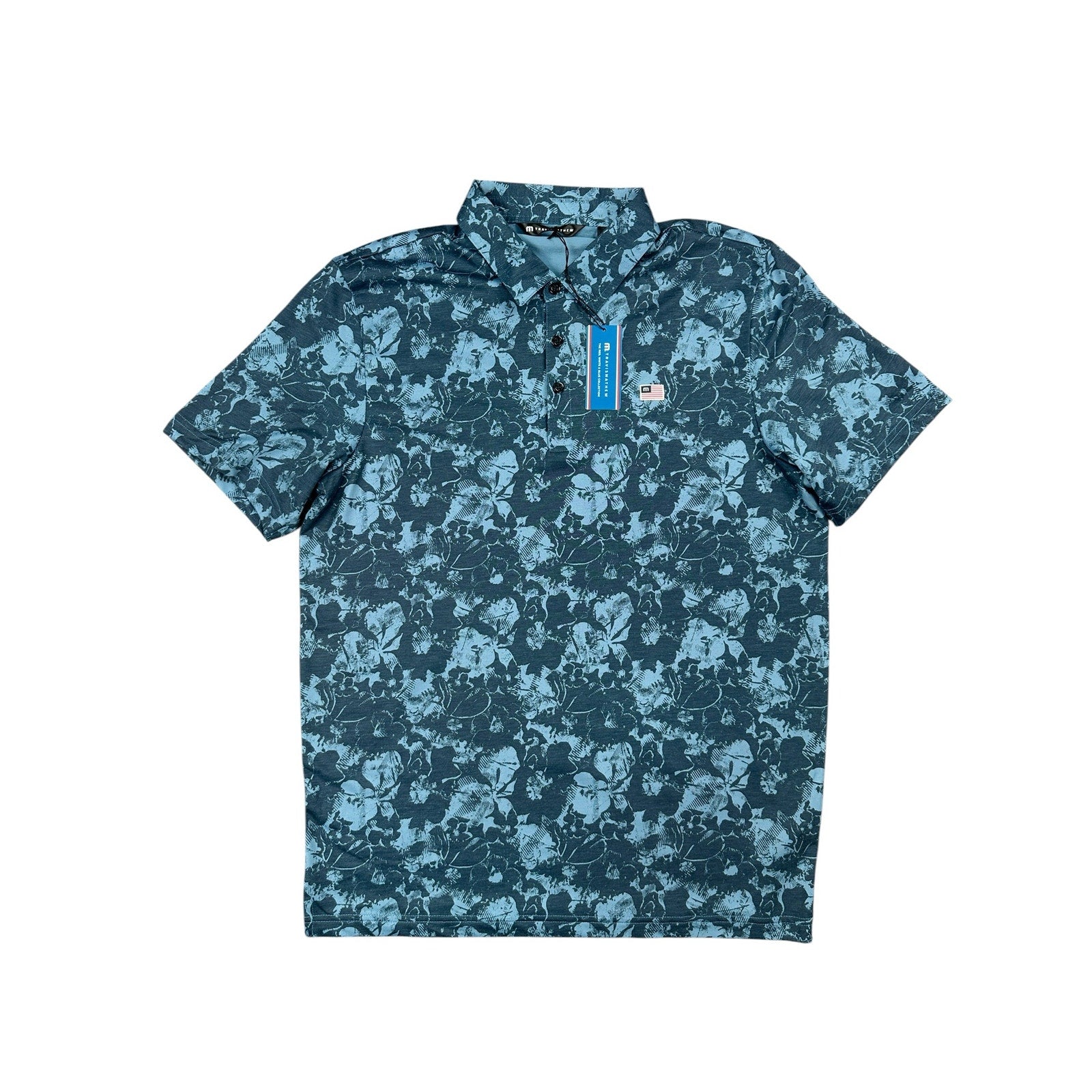 Travis Mathew Poolside Paradise Performance Jersey Golf Polo in Total Eclipse — Size Large