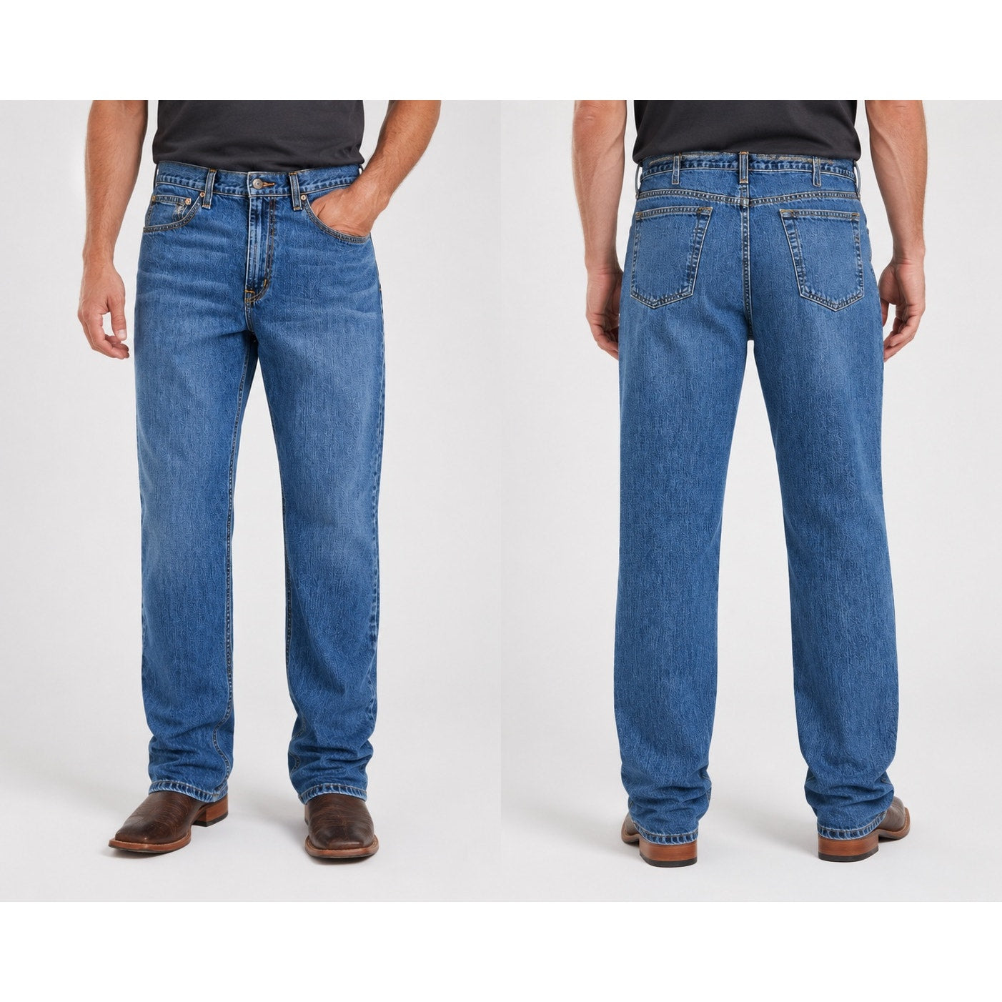 Cinch White Label Relaxed Straight Leg Jean in Medium Stone Wash — Size 38x36 // Preowned