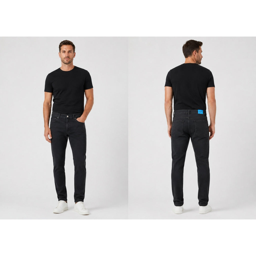 Mugsy Squid Ink Slim Tapered Stretch Jeans in Black — Size 34x32 // Preowned