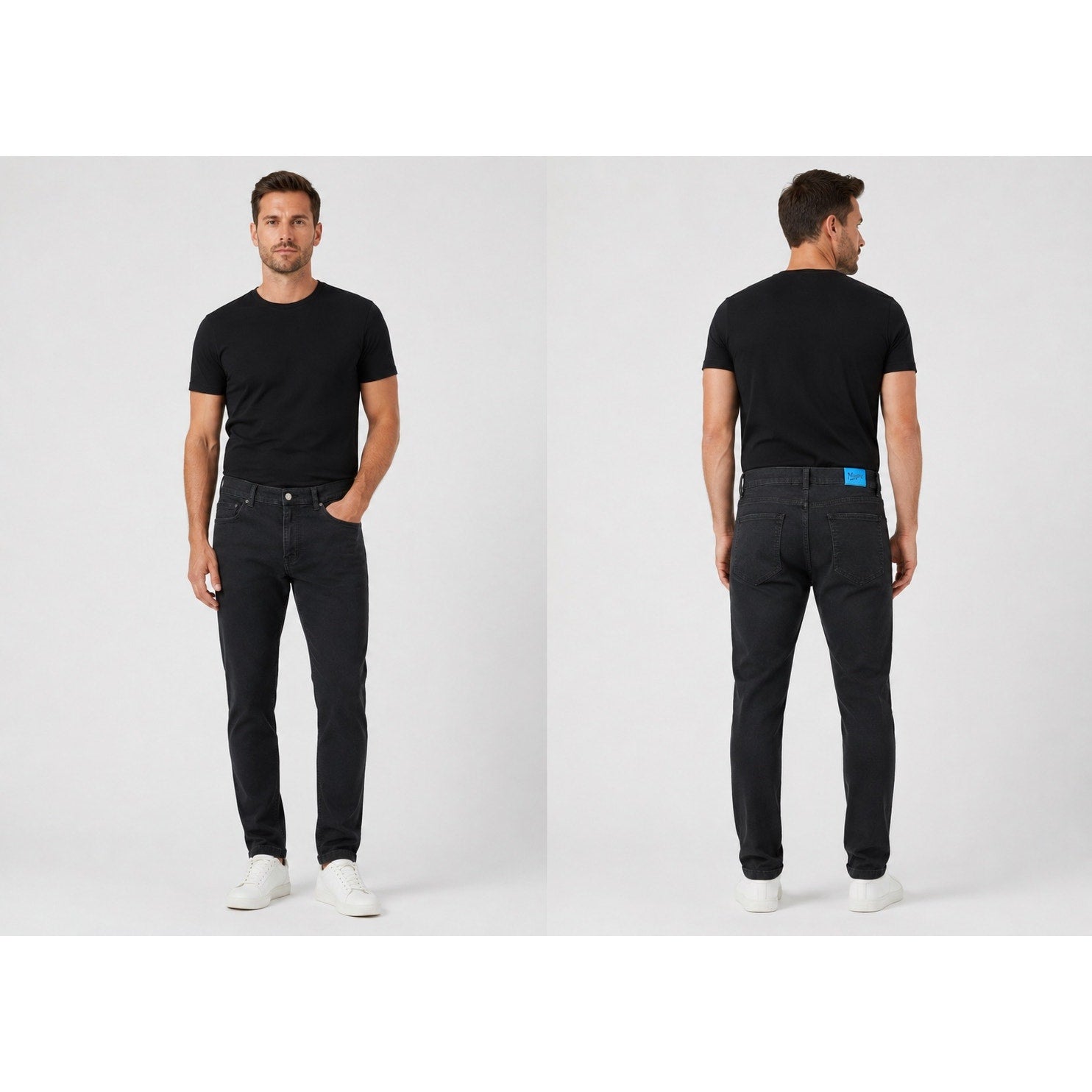 Mugsy Squid Ink Slim Tapered Stretch Jeans in Black — Size 34x32 // Preowned