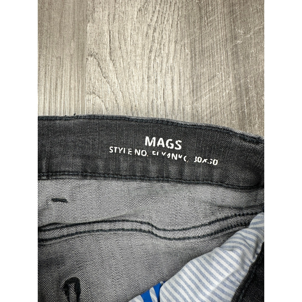Mugsy Mags Modern Slim Straight Stretch Jean in Washed Black — Size 30x30 // Preowned