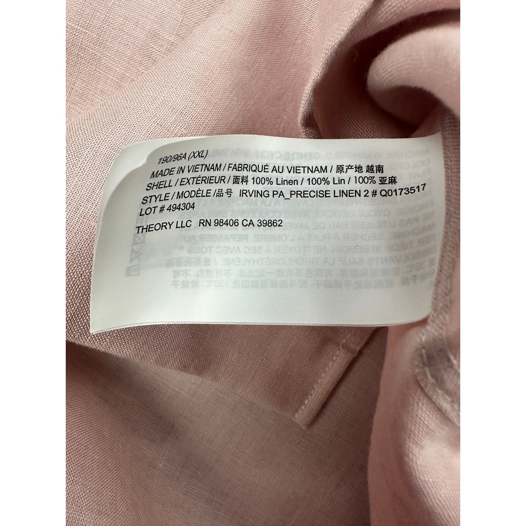 Theory Irving PA Precise Linen 2 Long Sleeve Button Down Shirt — Size 2XL