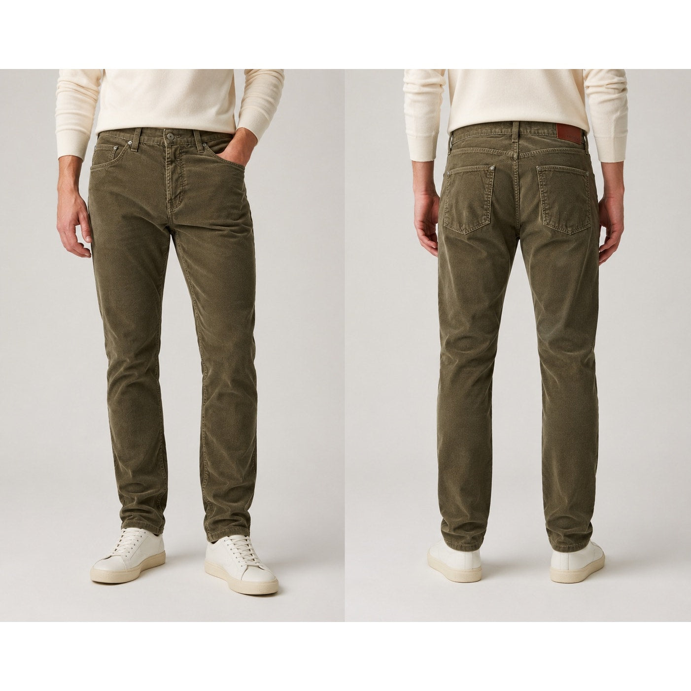 Lacoste Devanlay Vintage Corduroy Pants in Olive Brown — Size 33 // Preowned