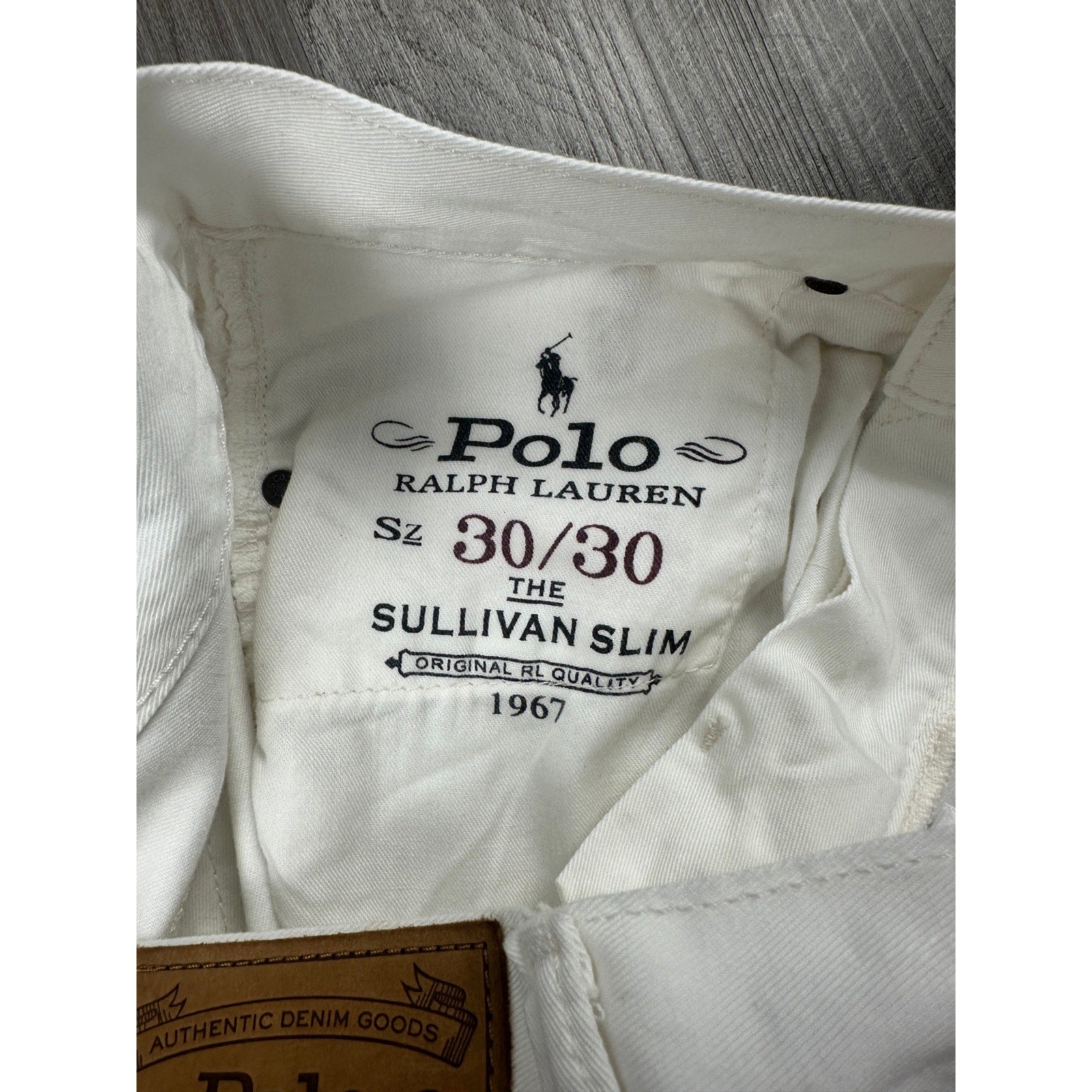 Polo Ralph Lauren All Over Pony Print The Sullivan Slim Jeans in White — Size 30x30