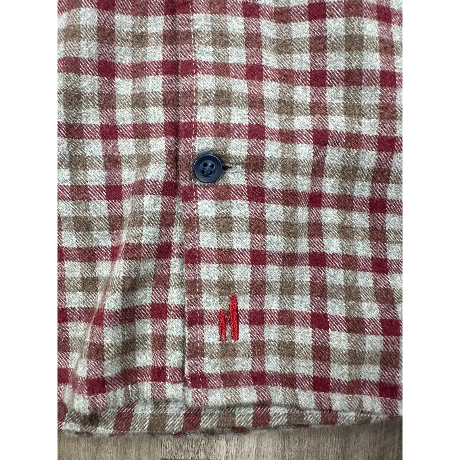 Johnnie-O Dickens Hangin' Out Flannel Checkered Long Sleeve Button Down in Malibu Red — Size Medium // Preowned