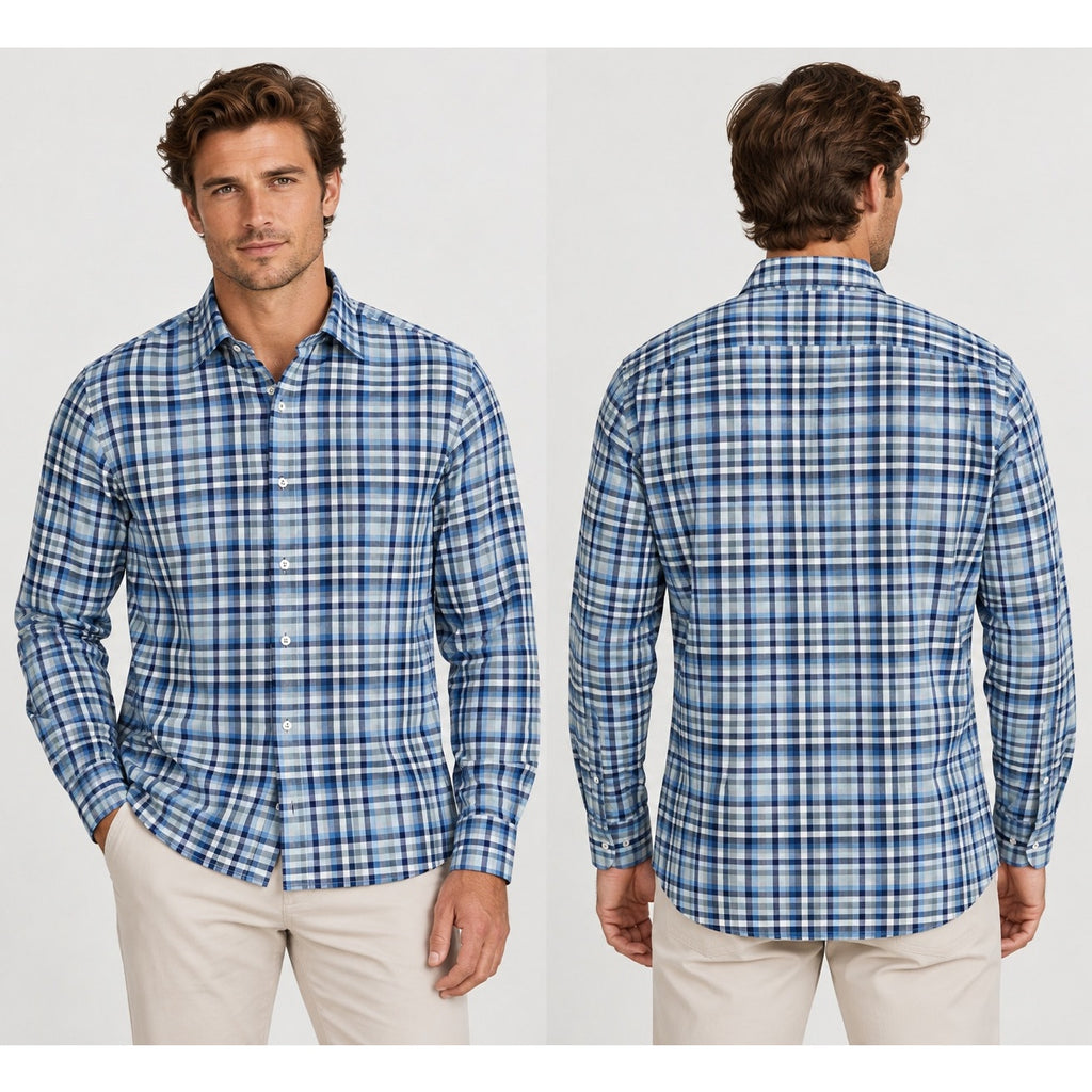 Canali Made in Italy Gingham Checkered Long Sleeve Button Down — Size 2XL // Preowned