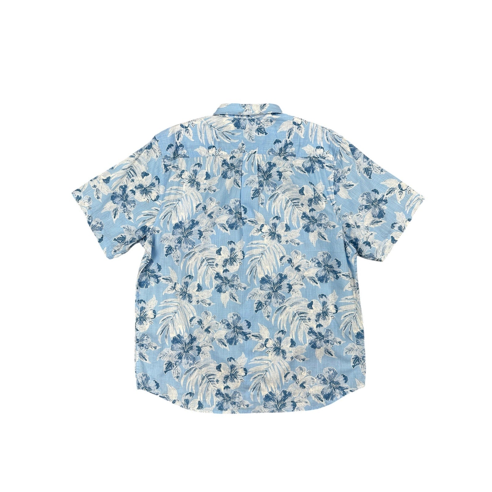 Tommy Bahama Hibiscus Floral Hawaiian Cotton Short Sleeve Camp Shirt in Light Sky Blue — Size Large