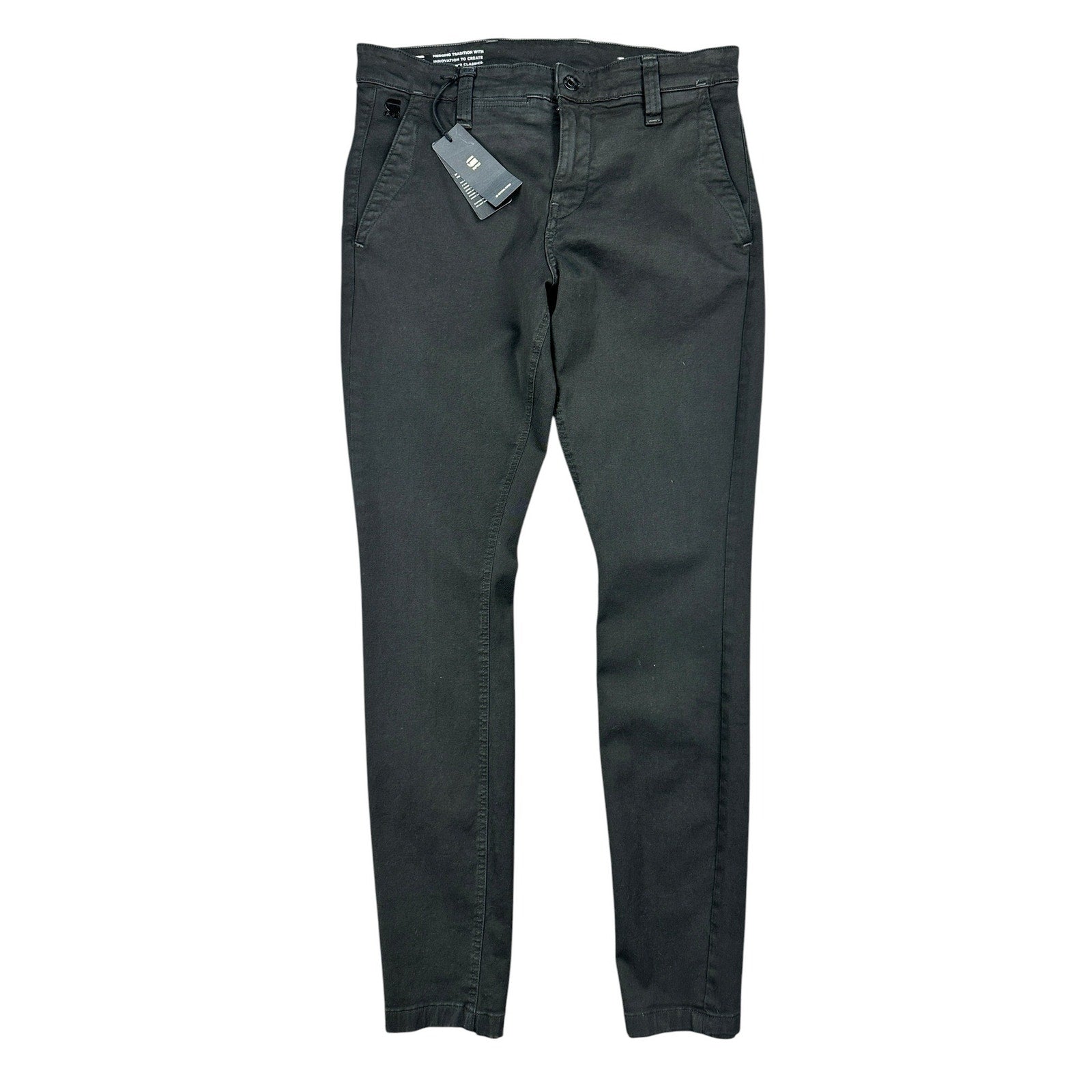 G-Star Raw Skinny Bracket Superstretch Twill Chino Pants in Dark Black — Size 33