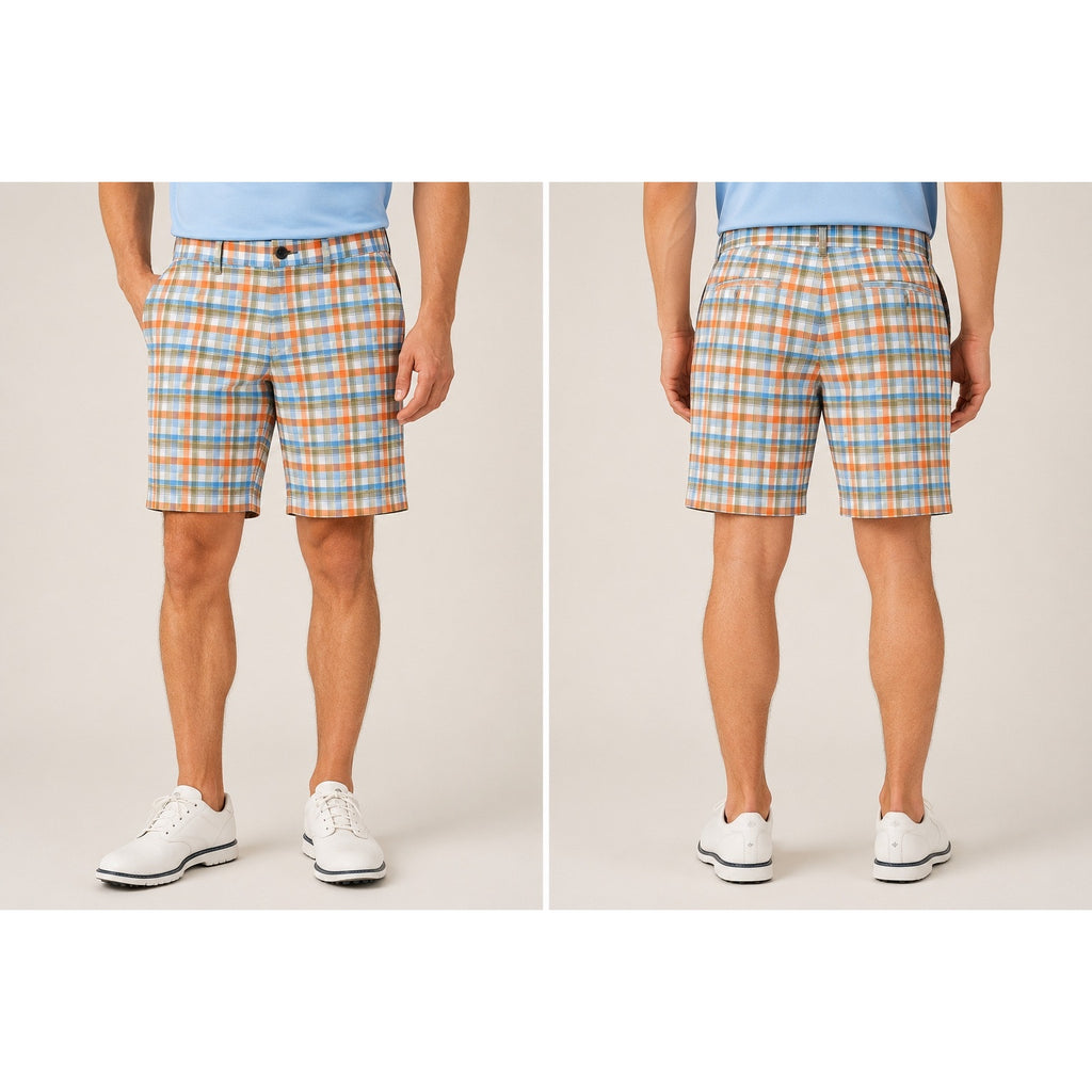 Tommy Bahama Chip Shot Caddie Plaid Golf Shorts in Continental — Size 29