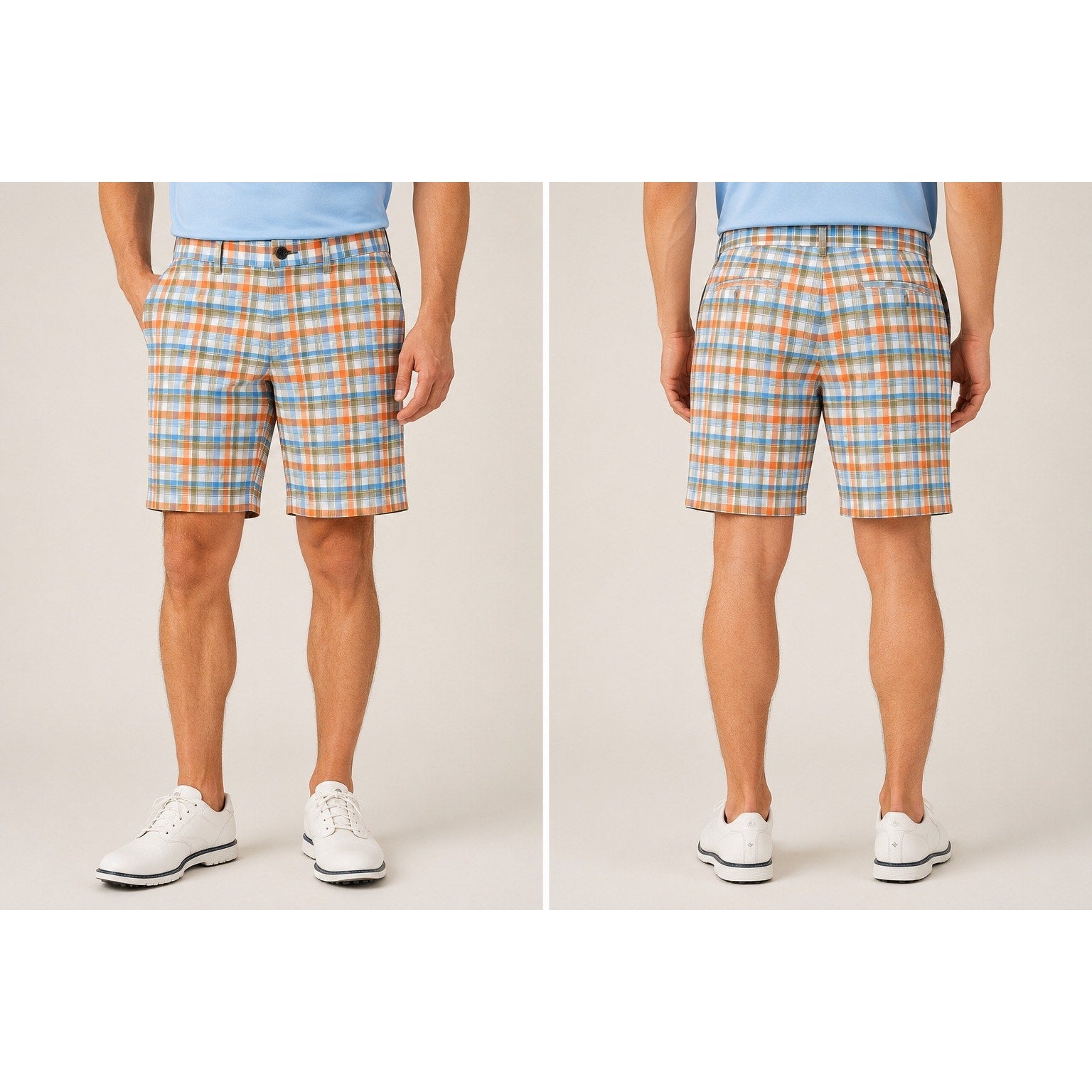 Tommy Bahama Chip Shot Caddie Plaid Golf Shorts in Continental — Size 29