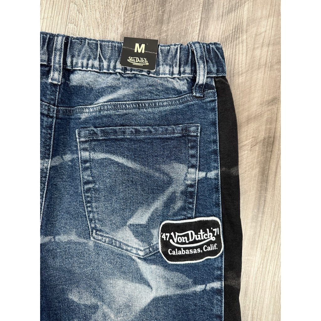 Von Dutch Denim Elastic Waist Shorts in Highblow Wash — Size Medium