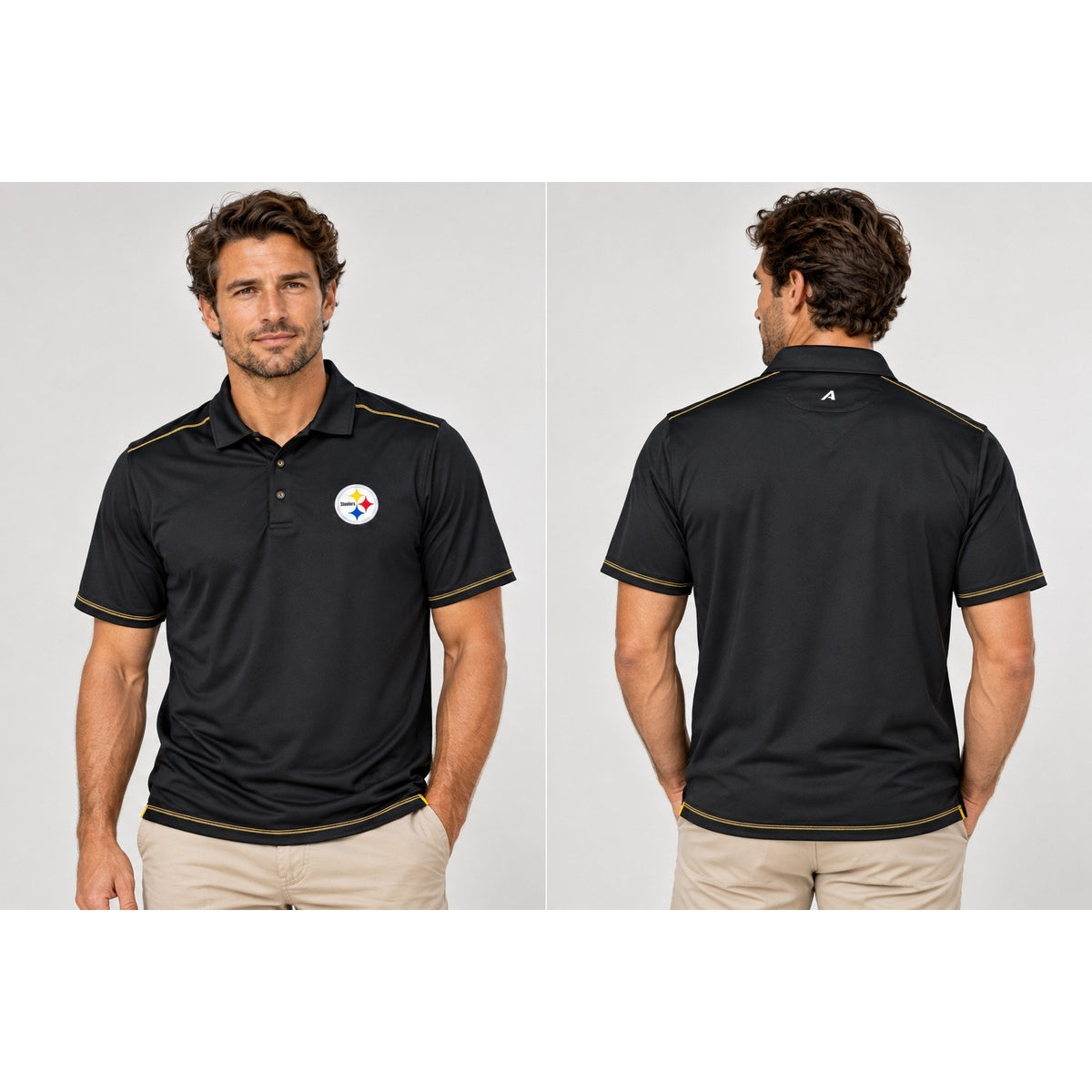 Antigua Pittsburgh Steelers Signal Performance Polo — Size Medium