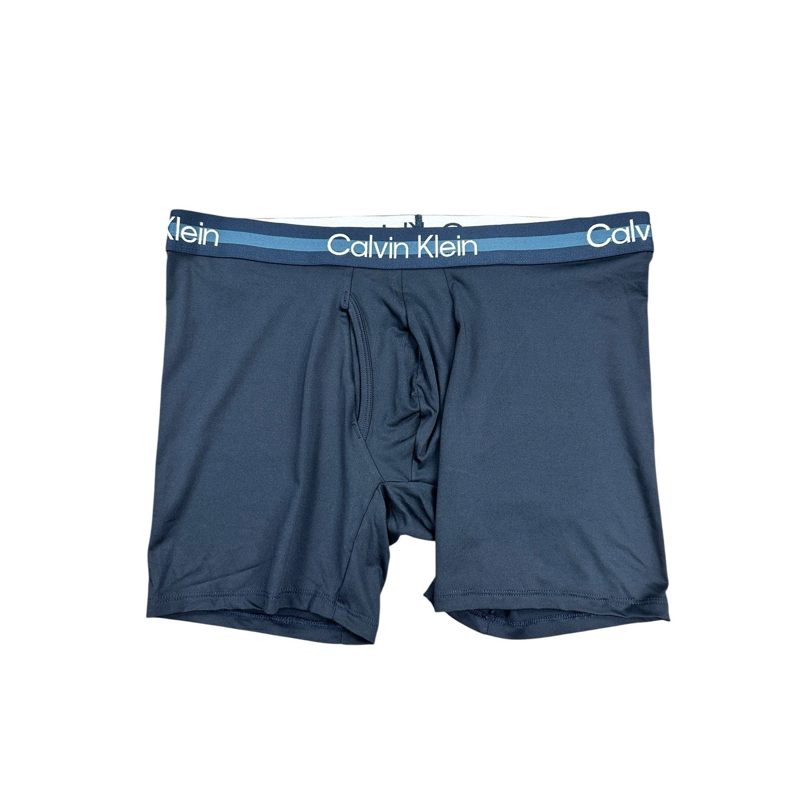 Calvin Klein Microfiber Stretch Boxer Brief 3-Pack in Blue Multi — Size XL