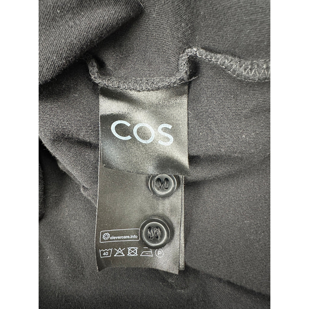 COS Regular Fit Stretch Jersey Long Sleeve Shirt in Black — Size Medium // Preowned