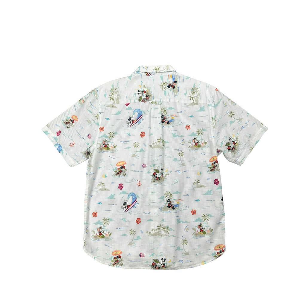 Disney x Tommy Bahama Short Sleeve Beach Vacation Shirt in White with Multi Print — Size Medium // Preowned