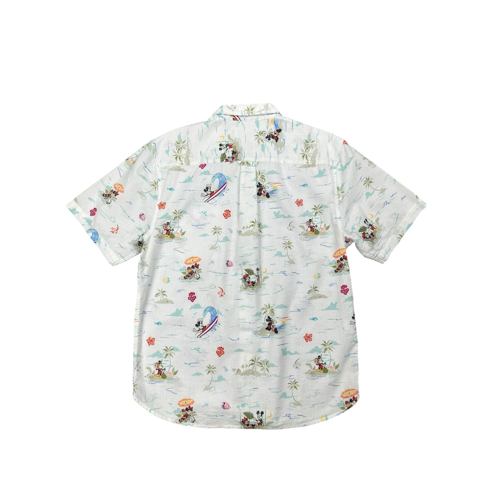Disney x Tommy Bahama Short Sleeve Beach Vacation Shirt in White with Multi Print — Size Medium // Preowned