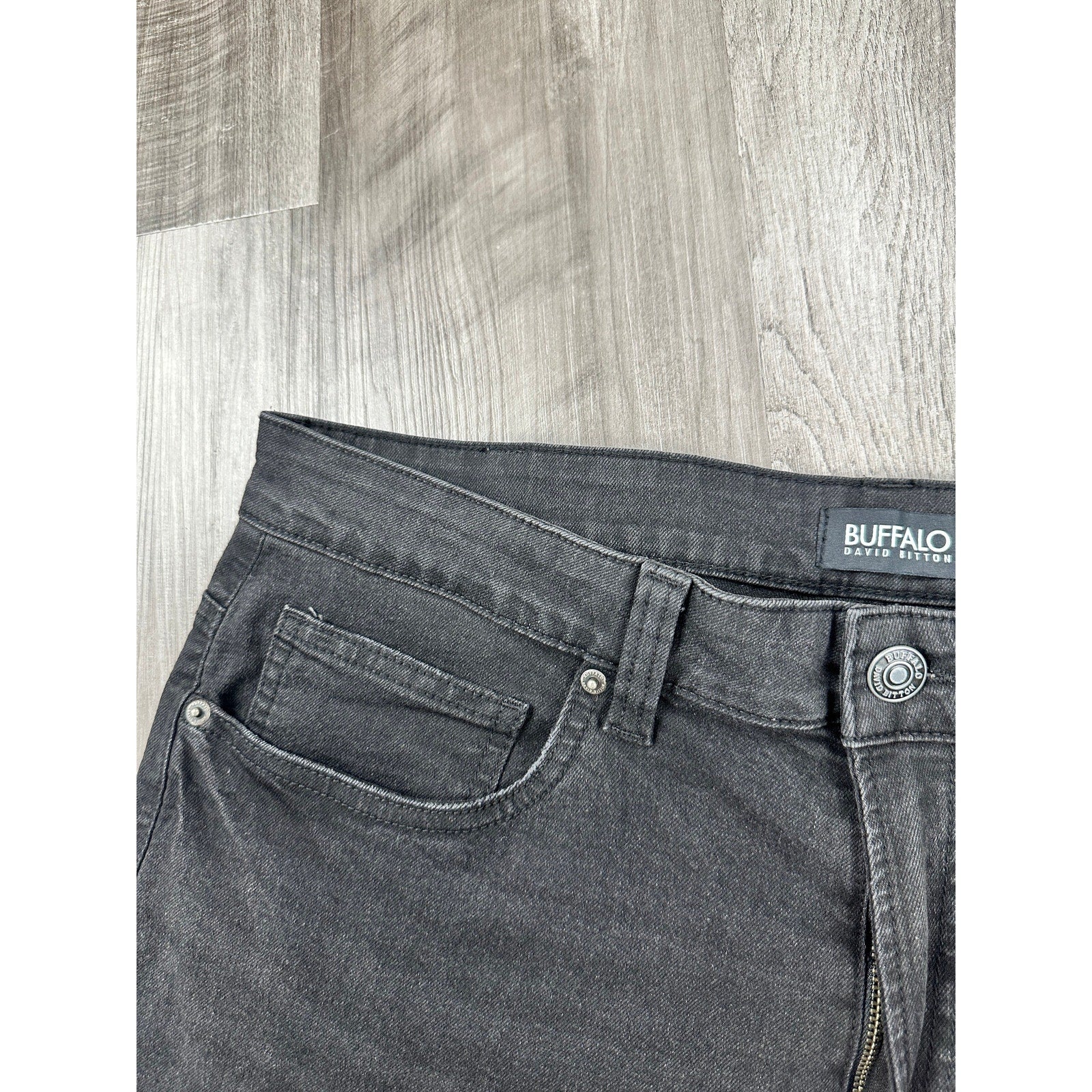 Buffalo David Bitton Ash Slim Stretch Jean in Black Sanded — Size 36x32