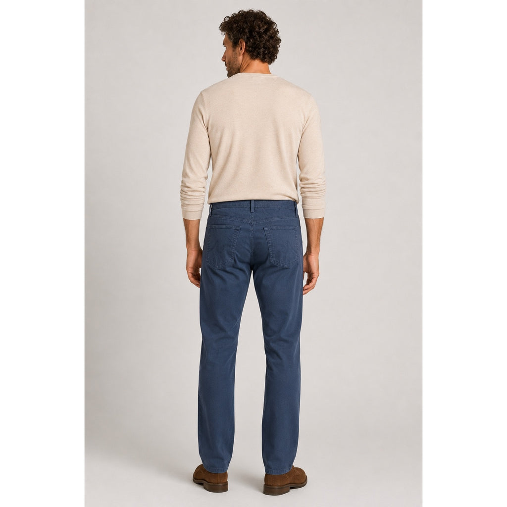 AG Adriano Goldschmied The Graduate Sueded Stretch Sateen Pant in New Navy — 36x34