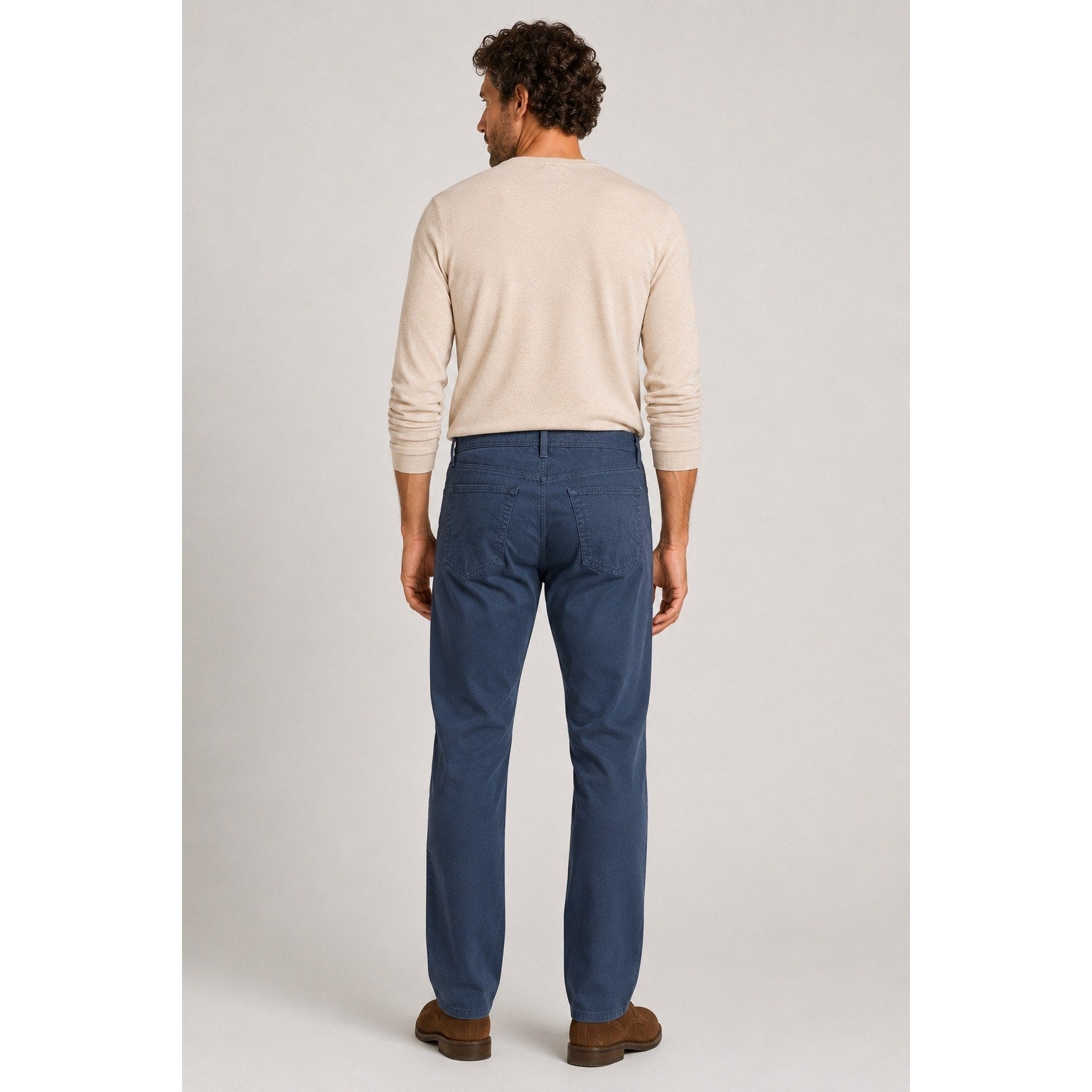 AG Adriano Goldschmied The Graduate Sueded Stretch Sateen Pant in New Navy — 36x34